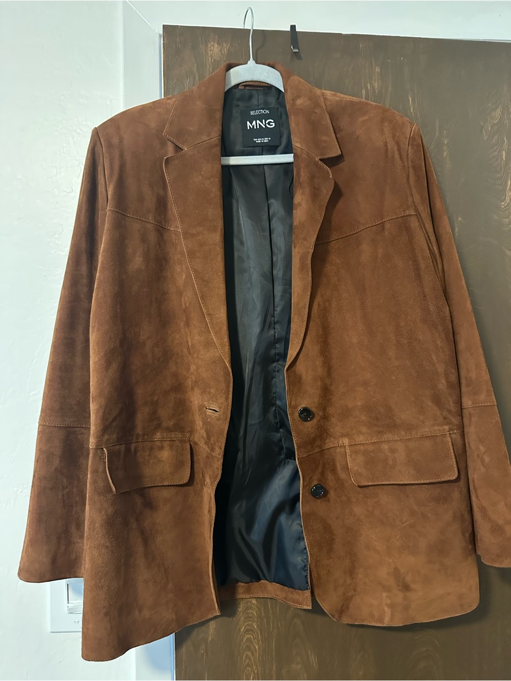 Suede leather blazer